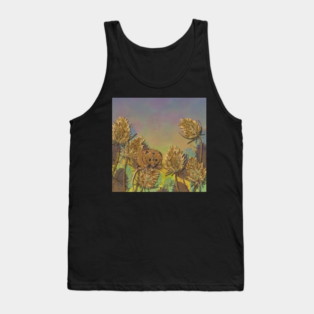 Harvest Mouse and Teasels Tank Top by lottibrown